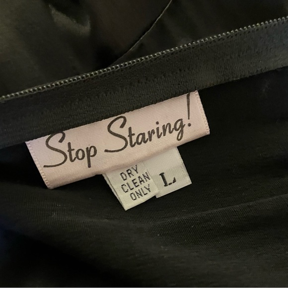 Black Bombshell Wiggle Dress. Pinup style. Stop Staring! Clothing Rockabilly - Picture 4 of 6